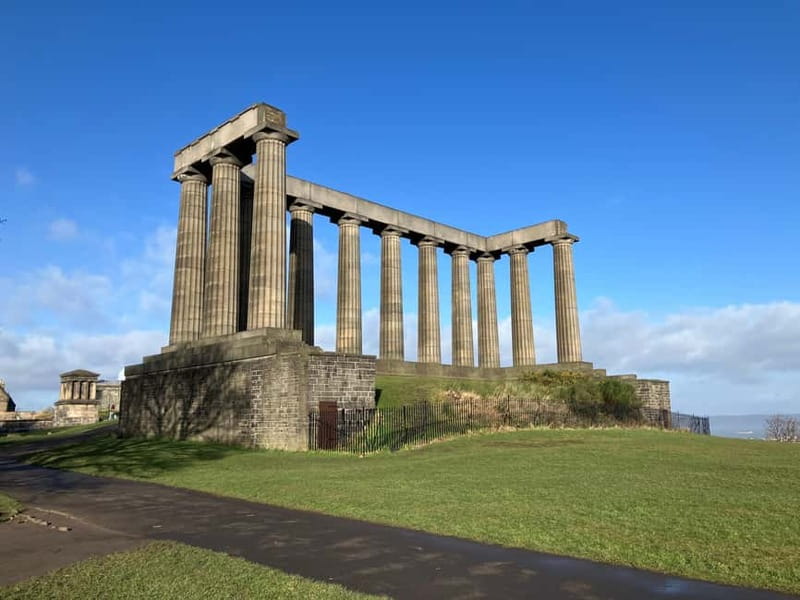 Edinburgh: Hike Arthur's Seat & Calton Hill - Calton Hill monuments: your first big look at Edinburgh