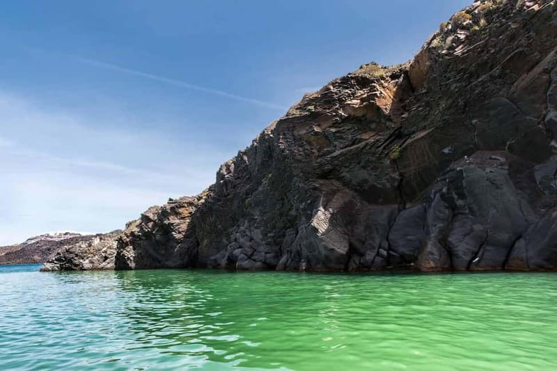 From Thera: Thirasia Cruise w/ Volcano Hike and Hot Springs - Nea Kameni Volcano Hike: Active Crater, Tight Timing