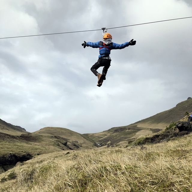 From Vík: Zipline and Hiking Adventure Tour - The Gentle Giant: the longest zipline moment over the canyon