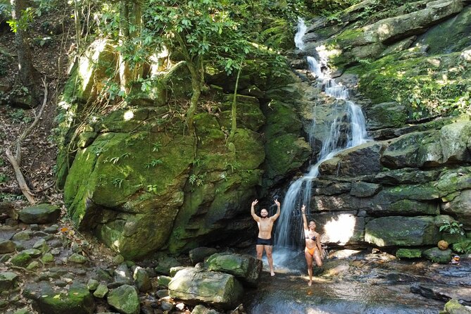 Garganta do Céu and Waterfall hike in Pedra da Gávea - Scenic waypoints along the way: São Conrado, Morro Dois Irmãos, and Pedra da Gávea