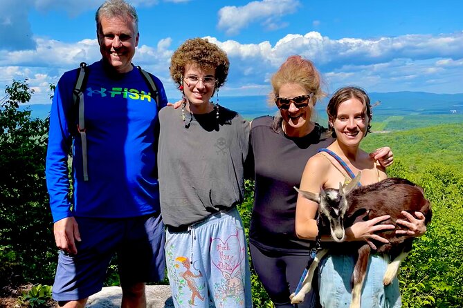 Goat Hiking, Beaver Dam Visit and picnic in Quebec forest - First stop at 1343 Rue Gaudar: meeting your woodsman and goat routine