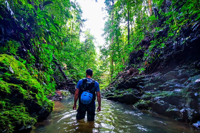 Jungle Hike with Canyoning and Rappelling in Drake Bay - Drake Bay at 7:00 am: getting set up for a wet, active day