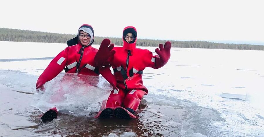 Lapland: Ice Fishing, Floating & BBQ Snow Adventure - The BBQ salmon reset: warm food that actually helps