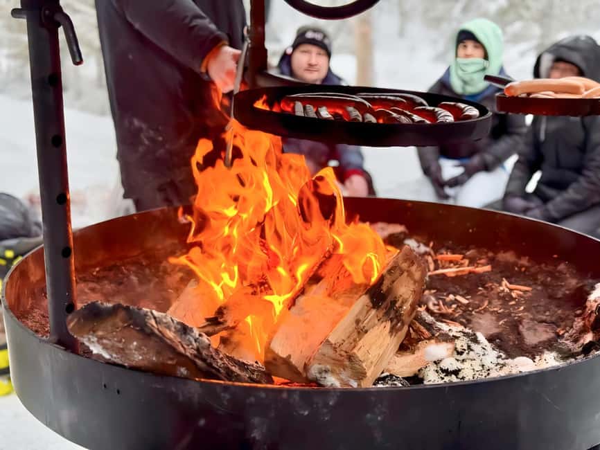 Rovaniemi: Korouoma Canyon Frozen Waterfalls Hike & BBQ - Midway Campfire BBQ: Hot Drinks and Grilled Sausages in the Snow