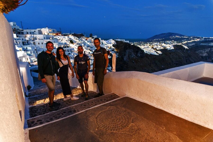 Santorini: Night Hike, Wine Tasting, and Greek Dinner - Caldera Views After Dark: Lights, Volcano, and Quiet