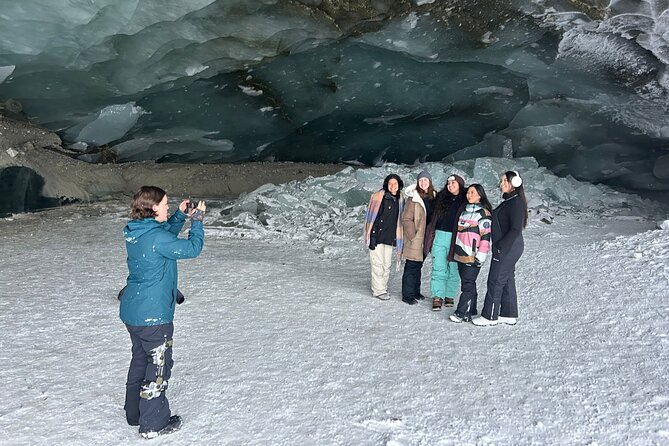 Snowshoe Hike to Castner Glacier Ice Cave - Stop 2: gearing up at Castner Glacier and the walk to the cave