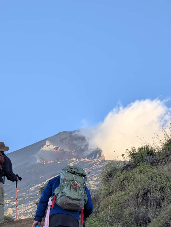trekking mount rinjani summit join in group tour - Day 1: Senaru to Sembalun, savanna trekking, and crater-rim camping at 2,639m